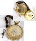 Rare Antique English Tri Color 18K Open Face Pocket Watch