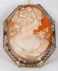 Antique Victorian Lady Cameo Pendant