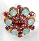 Lady's Opal, Ruby, 10K Yellow Gold Ring