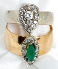 Collection of Diamond, Emerald, 14K Gold Rings