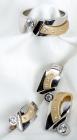 Diamond, 14K White & Yellow Gold Modern Design Suite