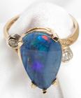 Lady's Opal Doublet, Diamond, 10K Yellow Gold Ring