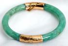 Jade, 14K Yellow Gold Bangle Bracelet