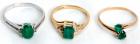 Collection of Emerald, Green Stone, Diamond & Yellow Gold Lady's Rings