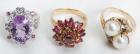 Collection of Gemstone, Gold Lady's Rings