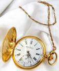 Eberhard & Company 18K Yellow Gold Hunting Case Pocket Watch