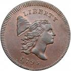 Liberty Cap Half Cent 1795 C-6a No Pole with Thin Planchet R2. PCGS MS65