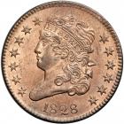 Classic Head Half Cent 1828 C-3 R1. PCGS MS64