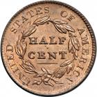 Classic Head Half Cent 1828 C-3 R1. PCGS MS64 - 2