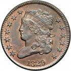 Classic Head Half Cent 1829 C-1 R1. PCGS MS65