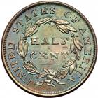 Classic Head Half Cent 1833 C-1 R1. PCGS MS64 - 2