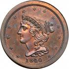 Coronet Head Half Cent 1840 First Restrike Proof Breen 1-B R7+. PCGS PF65