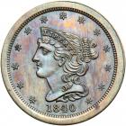 Coronet Head Half Cent 1840 Second Restrike Proof Breen 1-C R6+. PCGS PF66