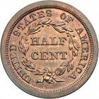 Coronet Head Half Cent 1841 Proof Original Breen 1-A R5-. PCGS PF65 - 2