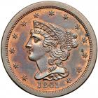 1841 Coronet Head Half Cent. First restrike, reverse of 1856. PCGS PF65