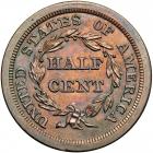 Coronet Head Half Cent 1842 Proof Original Breen 1-A R6+. PCGS PF65 - 2