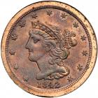 Coronet Head Half Cent 1842 Second Restrike Proof Breen 1-C R7-. PCGS PF63