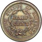 Coronet Head Half Cent 1843 First Restrike Proof Breen 1-B R6+. PCGS PF65 - 2