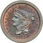 Coronet Head Half Cent 1844 Proof Original Breen 1-A R5+. PCGS PF66