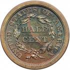 Coronet Head Half Cent 1844 Proof Original Breen 1-A R5+. PCGS PF66 - 2