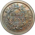 Coronet Head Half Cent 1844 Second Restrike Proof Breen 1-C R6. PCGS PF66 - 2