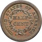 Coronet Head Half Cent 1847 Proof Original (Breen's Restrike Series VII) Breen 1-A R8. PCGS PF65 - 2