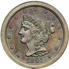 Coronet Head Half Cent 1847 Second Restrike Proof Breen 1-C R6-. PCGS PF66