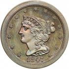 Coronet Head Half Cent 1847 Second Restrike Proof Breen 1-C R6-. PCGS PF65