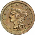 Coronet Head Half Cent 1849 Small Date Proof Original Breen 1-A R6+. PCGS PF65