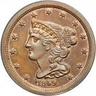 Coronet Head Half Cent 1849 Small Date First Restrike Proof Breen 1-B R6. PCGS PF66