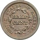 Coronet Head Half Cent 1849 Large Date C-1 R2-. PCGS MS65 - 2