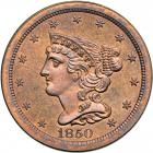 Coronet Head Half Cent 1850 Cohen-1 R6+ (as a proof). PCGS PF65