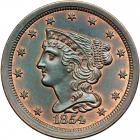 Coronet Head Half Cent 1854 C-1 Breen 1-A (without lump on I in UNITED) R1+. PCGS MS64