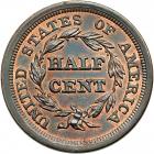 Coronet Head Half Cent 1854 C-1 Breen 1-A (without lump on I in UNITED) R1+. PCGS MS64 - 2