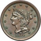 Coronet Head Half Cent 1854 C-1 Breen 1-B (with lump on I in UNITED) R1+. PCGS MS66