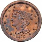 Coronet Head Half Cent 1855 C-1 Breen 1-A R5. PCGS PF64