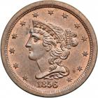 Coronet Head Half Cent 1856 C-1 Breen 1-A (with lump on I in UNITED) R5. PCGS MS64