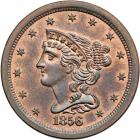 Coronet Head Half Cent 1856 C-1 Breen 1-A (with lump on I in UNITED) R5. PCGS MS65