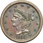 Coronet Head Half Cent 1856 Breen 1-C (doubled T in CENT) R4. PCGS PF65