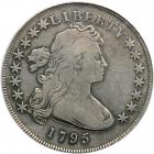 1795 Draped Bust Dollar. Off-center bust. ICG F12