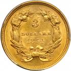 1854 $3 Gold. PCGS AU58 - 2