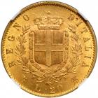 Italy. 20 Lire, 1865-T BN. NGC MS62 - 2