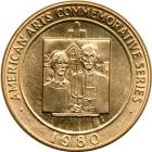 1980 Grant Wood 1 ounce gold medallion - 2