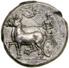 Sicily, Messana. Silver Tetradrachm (16.8 g), 412-408 BC.. EF