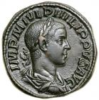 Philip II. AE Sestertius (19.2 g), AD 247-249. Rome, AD 249.. EF