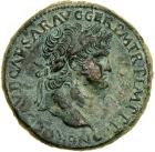 Nero. AE Sestertius (35 mm; 27.0 g), AD 54-68. Lugdunum, ca. AD 65.. AEF