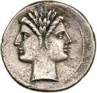 Anonymous. Silver Quadrigatus (6.0 g), ca. 225-214 BC. Uncertain mint.. VF