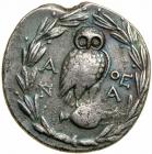 Attica, Athens. Silver Tetradrachm (16.6 g), ca. 165-42 BC. Struck 165/4 BC. Ippon or Gnosias(?), and Athen, magistrate. VF - 2