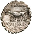 C. Marius C.f. Capito. Silver Denarius (3.6 g), 81 BC. Rome.. EF - 2