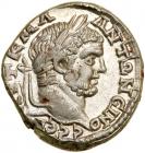 Caracalla. Silver Tetradrachm (11.5 g), AD 198-217. Provincial issue of Judea struck at Akko-Ptolemais, AD 215-217.. EF